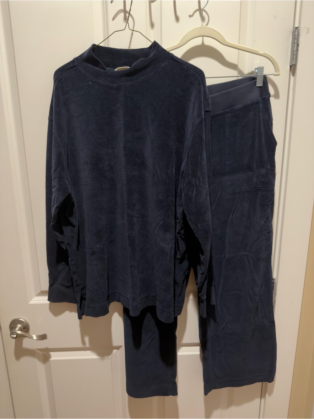 Pact Midnight Blue Navy Velour Set - Long Sleeve Top & Pants